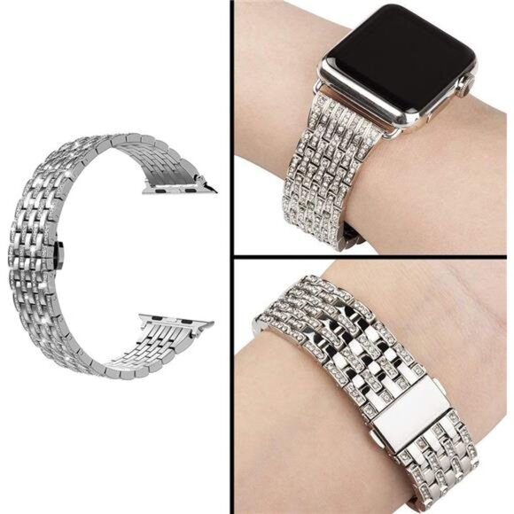 Compatible Apple Watch Band Women 38/40/41/42/44/45/49mm Crystal Rhinestone - Picture 6 of 8